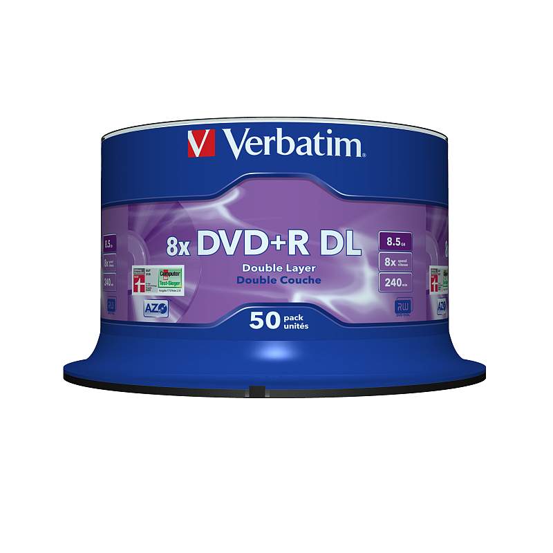 Verbatim DVD+R Double Layer 8x Matt Silver 50pk Spindle 8,5 GB DVD+R DL 50 Stück(e)