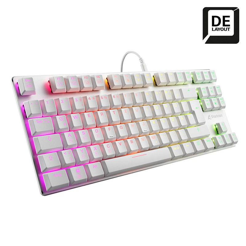 Sharkoon PureWriter TKL RGB Blue Tastatur Gaming USB QWERTZ Deutsch Weiß