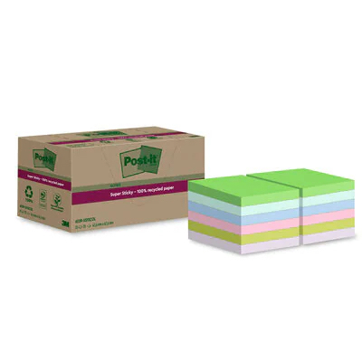 Post-It 7100284780 Klebezettel Quadratisch Blau, Grün, Pink, Violett, Gelb 70 Blätter Selbstklebend
