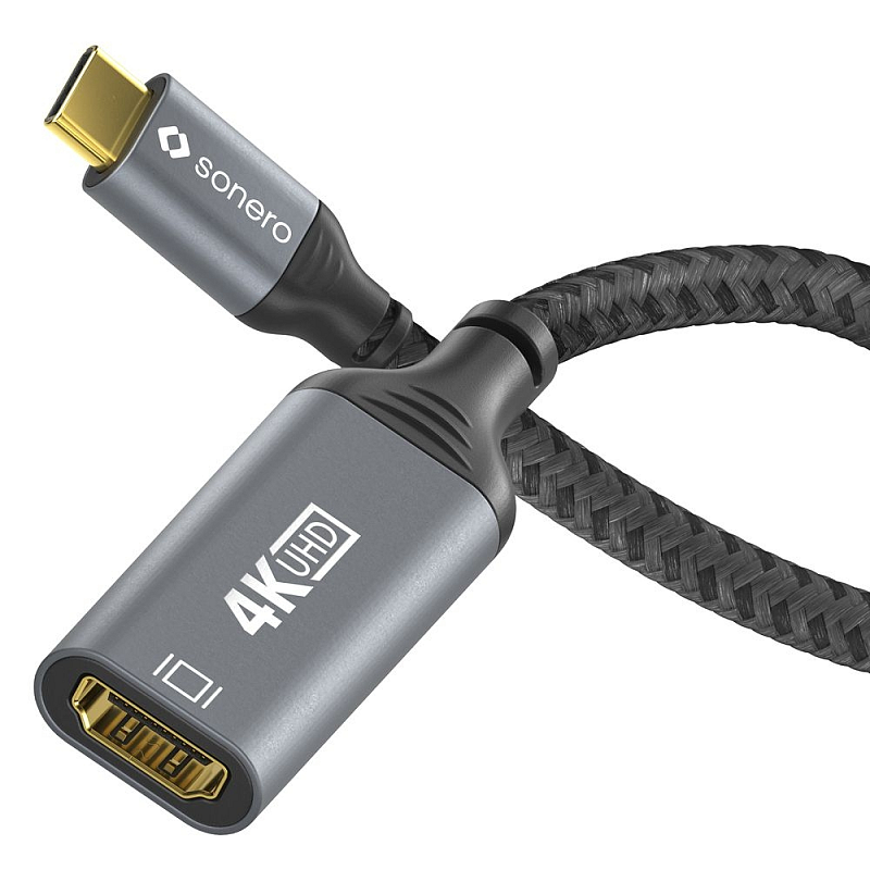sonero SPC-V210-002 Videokabel-Adapter 0,1 m USB Typ-C HDMI Schwarz, Grau