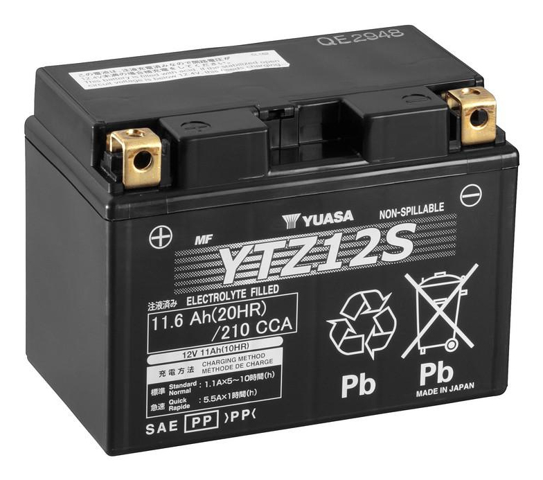 Yuasa YTZ12S Fahrzeugbatterie AGM (Absorbierende Glasmatte) 11,6 Ah 12 V 210 A Motorrad