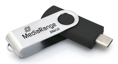 MediaRange MR1955 USB-Stick 256 GB USB Typ-C 3.2 Gen 1 (3.1 Gen 1) Schwarz, Silber