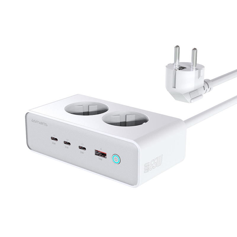 4smarts 540065 Ladegerät für Mobilgeräte Universal Silber, Weiß AC Schnellladung Drinnen