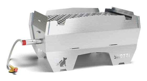 Skotti SK100 Barbecue & Grill Tisch Holzkohle + Erdgas Edelstahl 2100 W