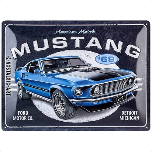 Nostalgic Art Ford Mustang Dekoratives Schild & Tafel für drinnen Metall Mehrfarbig