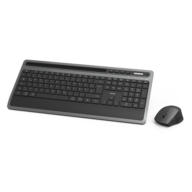 Hama KMW-600 Plus Tastatur Maus enthalten Büro RF Wireless + Bluetooth QWERTZ Deutsch Anthrazit, Schwarz