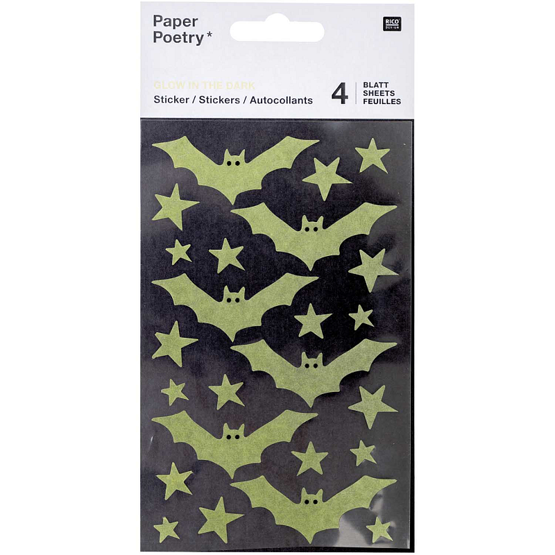 Rico Design Sticker Fledermaus Dekorativer Aufkleber Papier Grün 96 Stück(e)