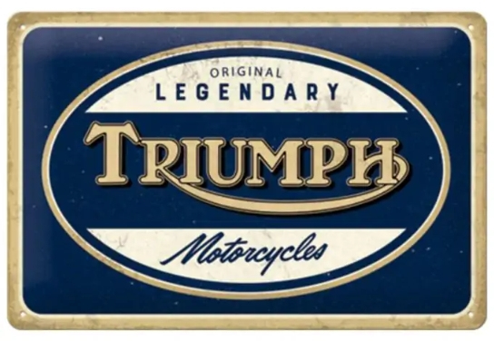 Nostalgic Art Triumph Motorcycles Dekoratives Schild & Tafel für drinnen Metall Mehrfarbig