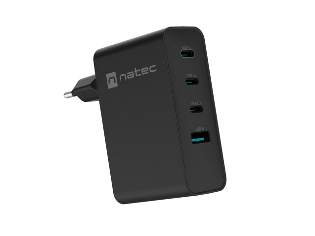 NATEC NUC-2234 Ladegerät für Mobilgeräte Laptop, Smartphone Schwarz AC Schnellladung Drinnen