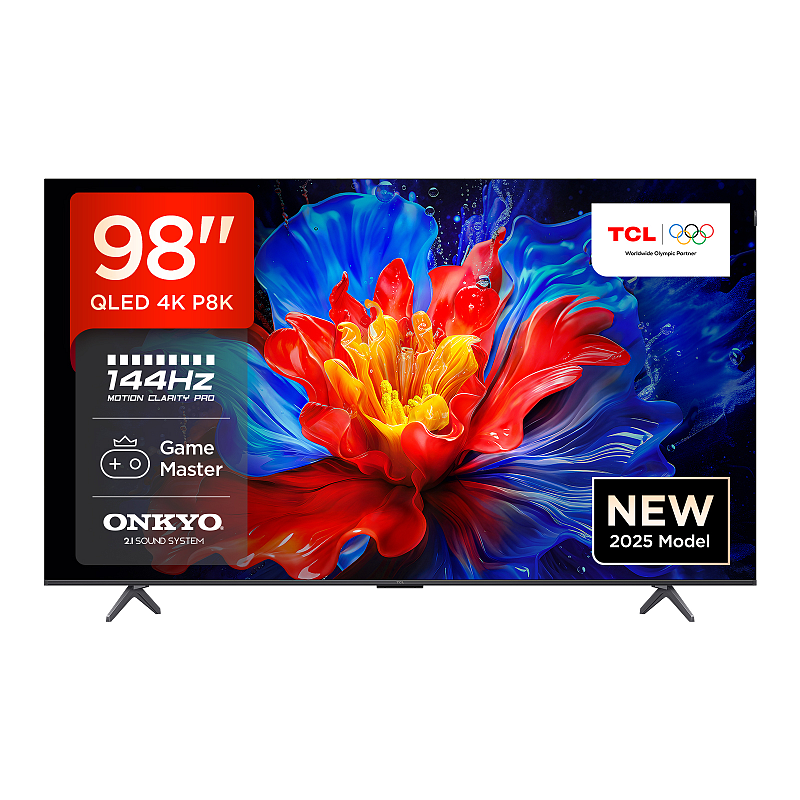 TCL P8K 98P8K-UK 98" 4K QLED HDR Ultra HD Google TV 2,49 m (98") 4K Ultra HD Smart-TV WLAN Metallisch 450 cd/m²