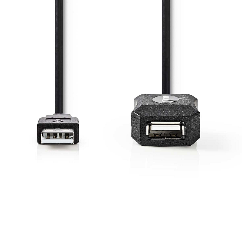 Nedis CCGL60EXTBK200 USB Kabel USB 2.0 20 m USB A Schwarz