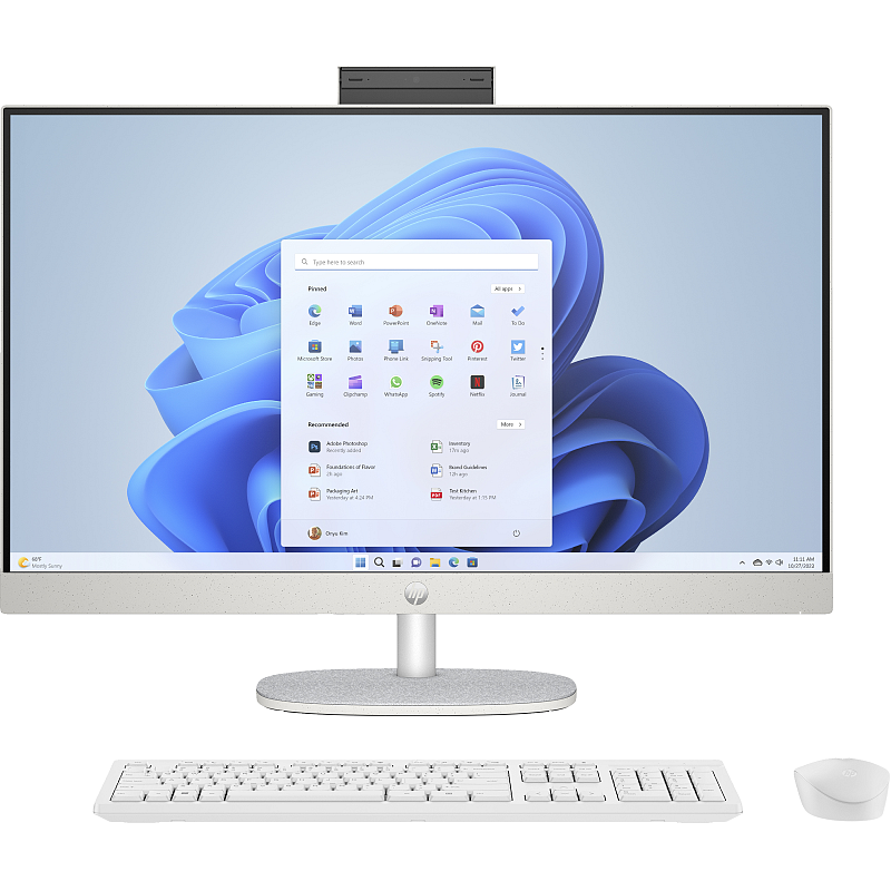 HP 27-cr1000ng Intel Core Ultra 5 125U 68,6 cm (27") 1920 x 1080 Pixel Touchscreen All-in-One-PC 16 GB DDR5-SDRAM 512 GB SSD Windows 11 Home Wi-Fi 6 (802.11ax) Weiß