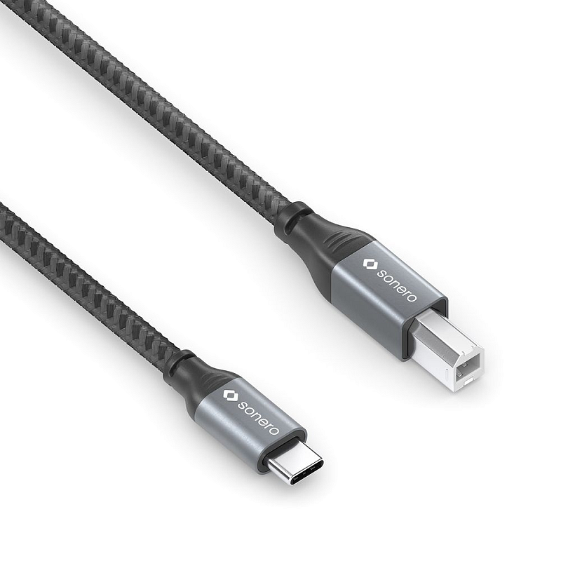 sonero SPC-U020-015 USB Kabel USB 2.0 1,5 m USB C USB B Schwarz, Grau