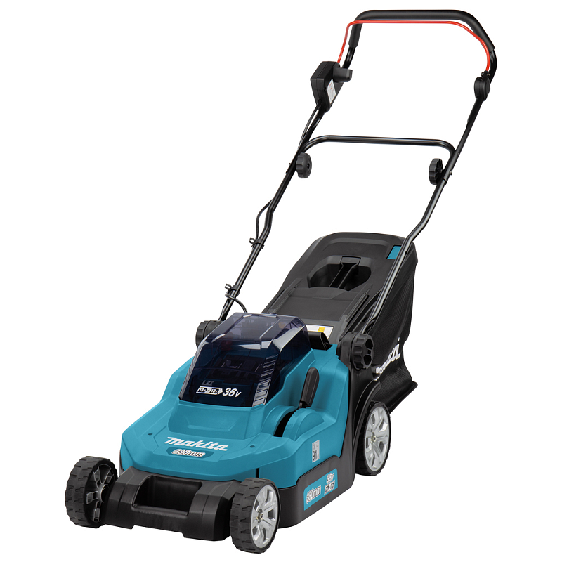 Makita DLM382CM2 Rasenmäher Rasenmäher mit Radantrieb Akku Schwarz, Blau