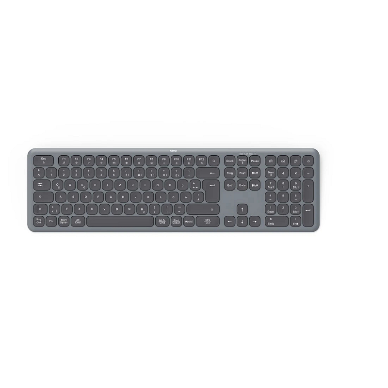 Hama WK-550 Tastatur Heimbüro RF Wireless + Bluetooth QWERTZ Deutsch Schwarz, Dunkles Grau