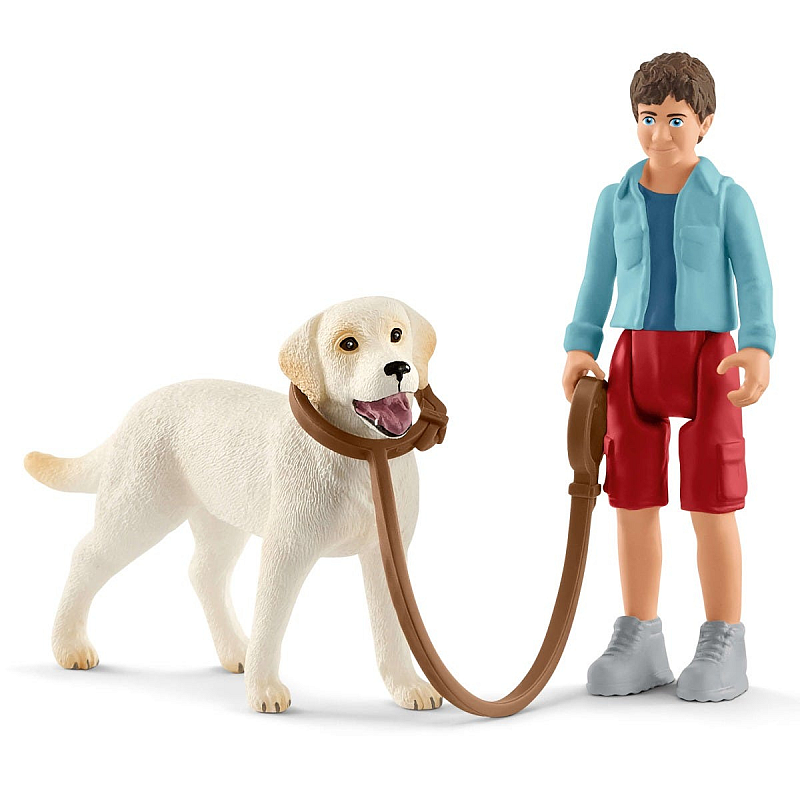 schleich FARM WORLD Spaziergang mit Labrador Retriever