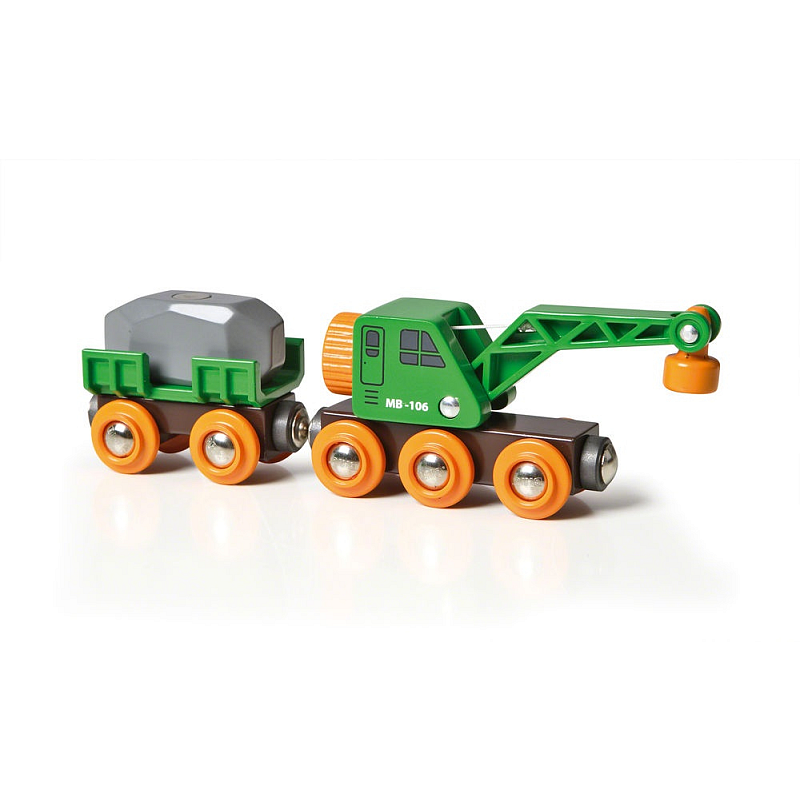 BRIO Grüner Kranwagen mit Anhänger