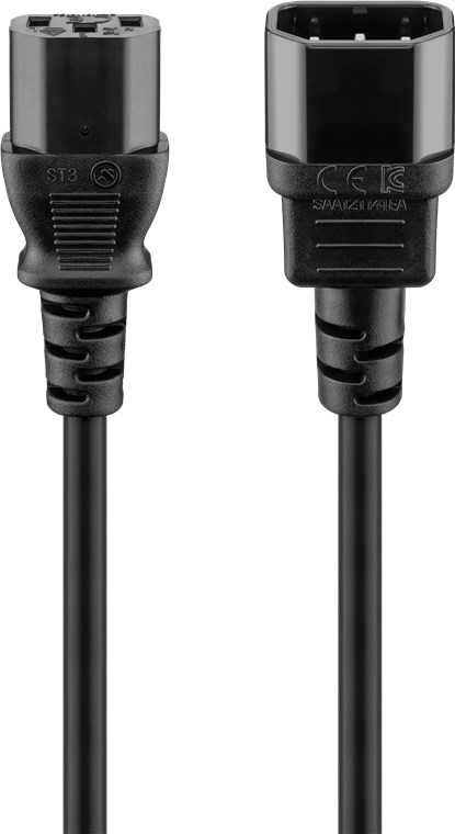 Goobay 95124 Stromkabel Schwarz 0,5 m IEC C14 IEC C13