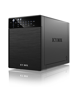 ICY BOX IB-RD3640SU3, RAID-Gehäuse für 4x 3,5" SATA HDD zu USB 3.2 Gen 1 + eSATA Host, EasySwap, RAID 0, 1, 3, 5, 10, spanning, schwarz