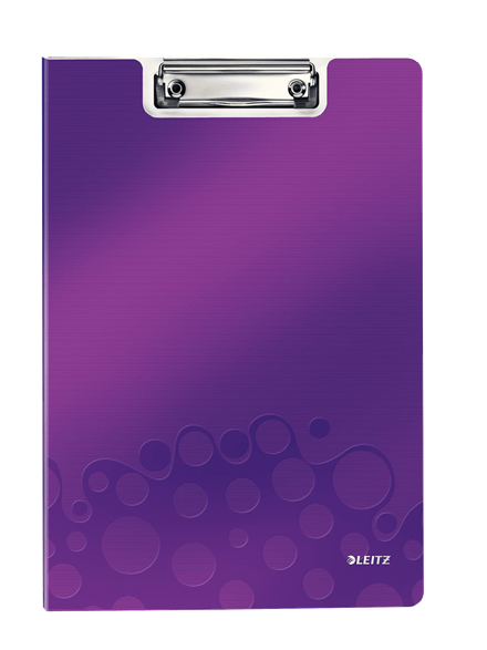Leitz WOW Clipfolder with cover Hartschaumstoff Violett A4