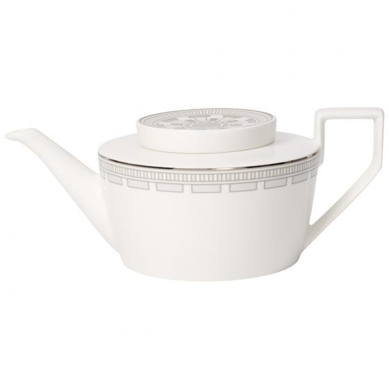 Villeroy & Boch La Classica Contura Einzelne Teekanne 1100 ml Grau, Silber, Weiß
