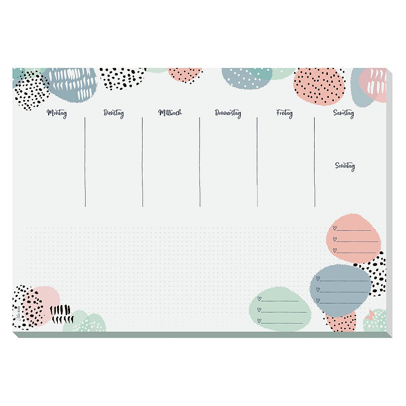 Sigel JS101 Schreibtischunterlage Papier Grün, Grau, Pink, Weiß