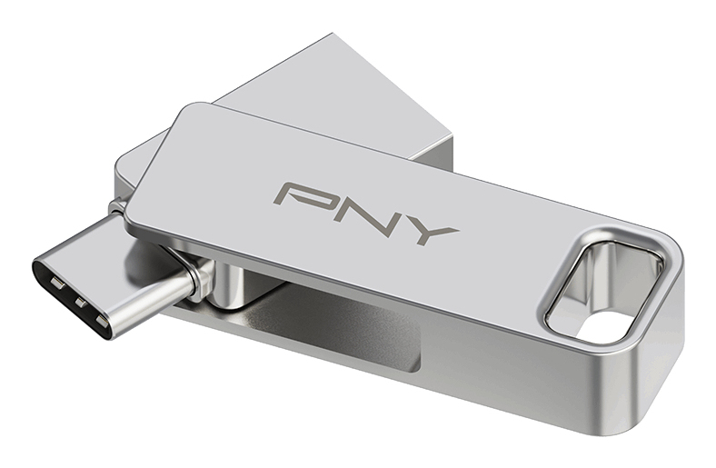PNY DUO LINK USB-Stick 128 GB USB Type-A / USB Type-C 3.2 Gen 1 (3.1 Gen 1) Edelstahl