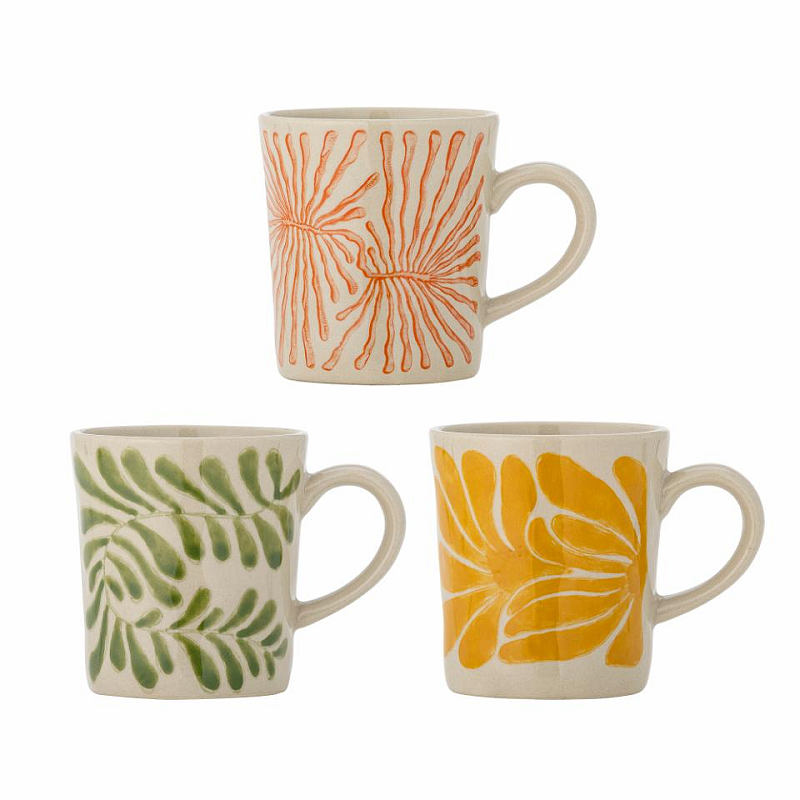 Bloomingville Fauni Tasse Grün, Rot, Gelb Universal 3 Stück(e)