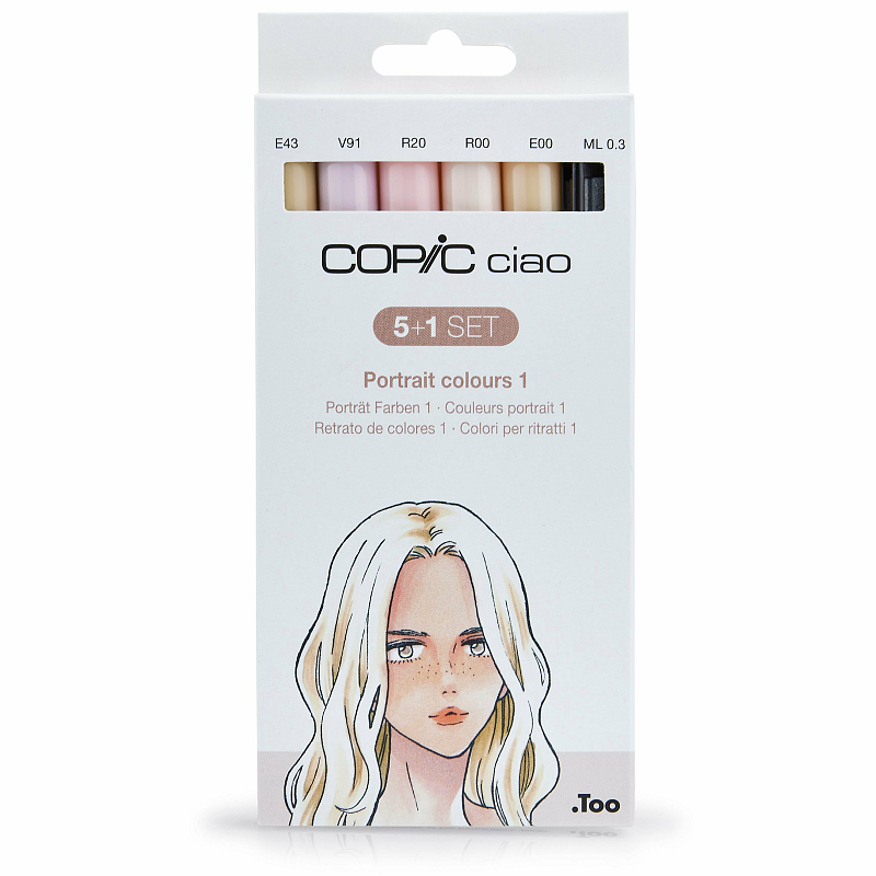 Copic Ciao 5+1 Set Portait Colours 1 Marker 6 Stück(e) Meißel-/Bürstenspitze Mehrfarbig