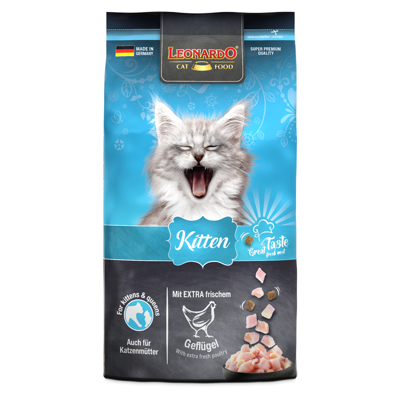 Leonardo Cat Food 753015 Katzen-Trockenfutter 1,8 kg Kitten Geflügel