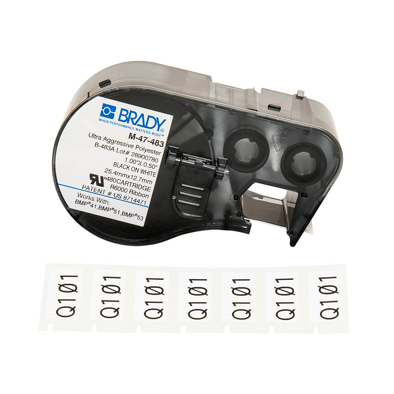 Brady M-47-483 Druckeretikett Schwarz, Weiß Selbstklebendes Druckeretikett