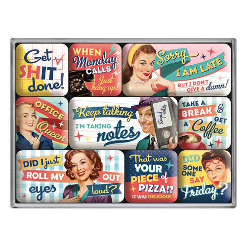 Nostalgic Art Office Fun Kühlschrankmagnet Metall Mehrfarbig 9 Stück(e)