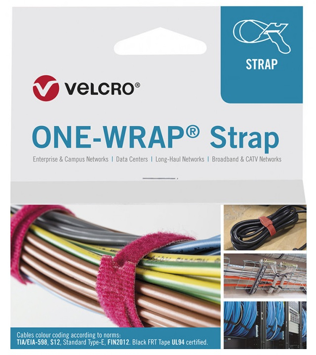 Velcro ONE-WRAP Kabelbinder Lösbarer Kabelbinder Polypropylen (PP), Velcro Weiß 25 Stück(e)