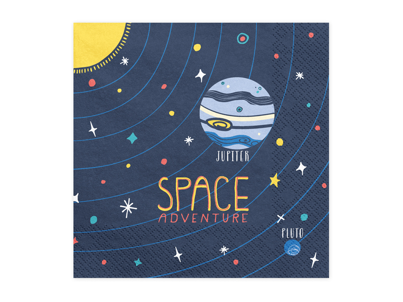 PartyDeco SP33-57 Papierserviette Papier Blau, Mehrfarbig 20 Stück(e)