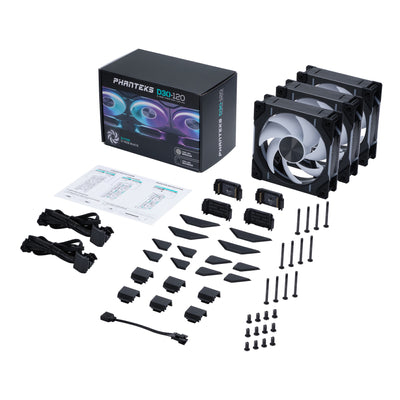 Phanteks D30-120 D-RGB Fan Computergehäuse Ventilator 12 cm Schwarz 3 Stück(e)