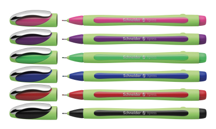 Schneider AG Xpress Schwarz, Blau, Grün, Pink, Rot, Violett Stick-Kugelschreiber Fein 6 Stück(e)