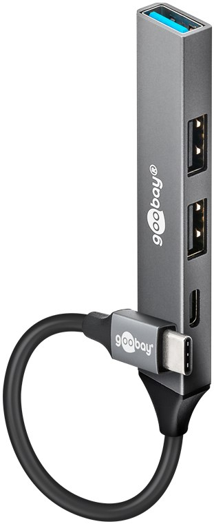 Goobay 74459 Schnittstellen-Hub USB 3.2 Gen 1 (3.1 Gen 1) Type-C 5000 Mbit/s Hellgrau
