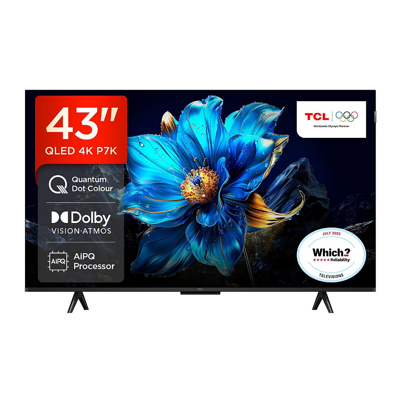 TCL 43P7K-UK Fernseher 109,2 cm (43") 4K Ultra HD Smart-TV WLAN Metallisch 350 cd/m²