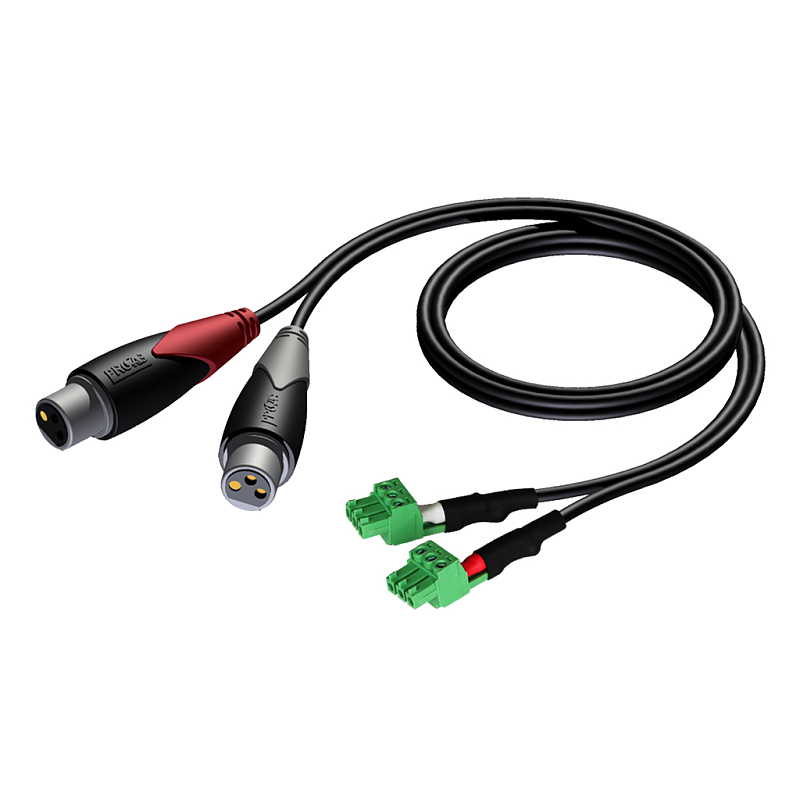AUDAC CLA835 Audio-Kabel 1 m 2 x XLR (3-pin) 2 x Terminal Schwarz, Grün, Grau