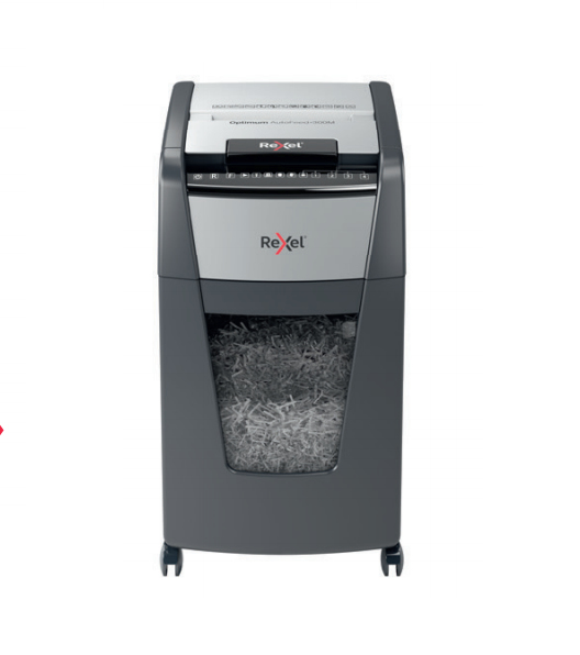 Rexel Optimum Auto+ 300X Aktenvernichter Mikrogeschnittene Zerkleinerung Schwarz, Grau