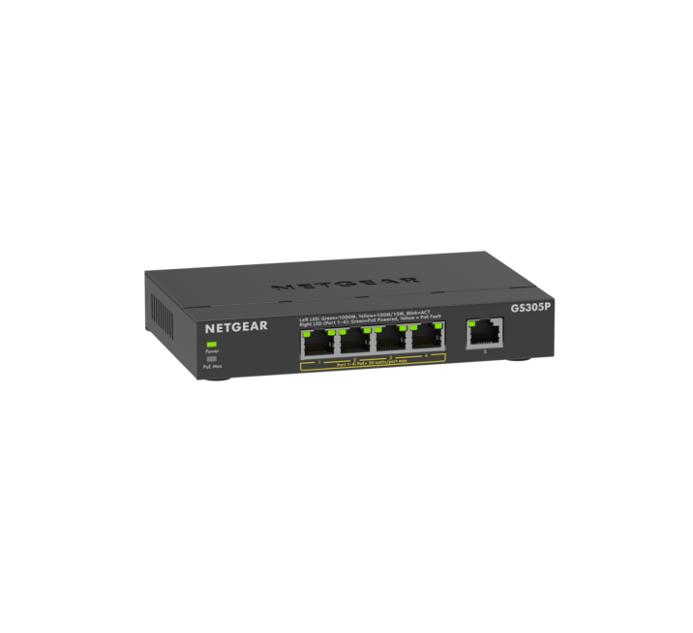 NETGEAR GS305Pv3 Unmanaged Gigabit Ethernet (10/100/1000) Power over Ethernet (PoE) Schwarz