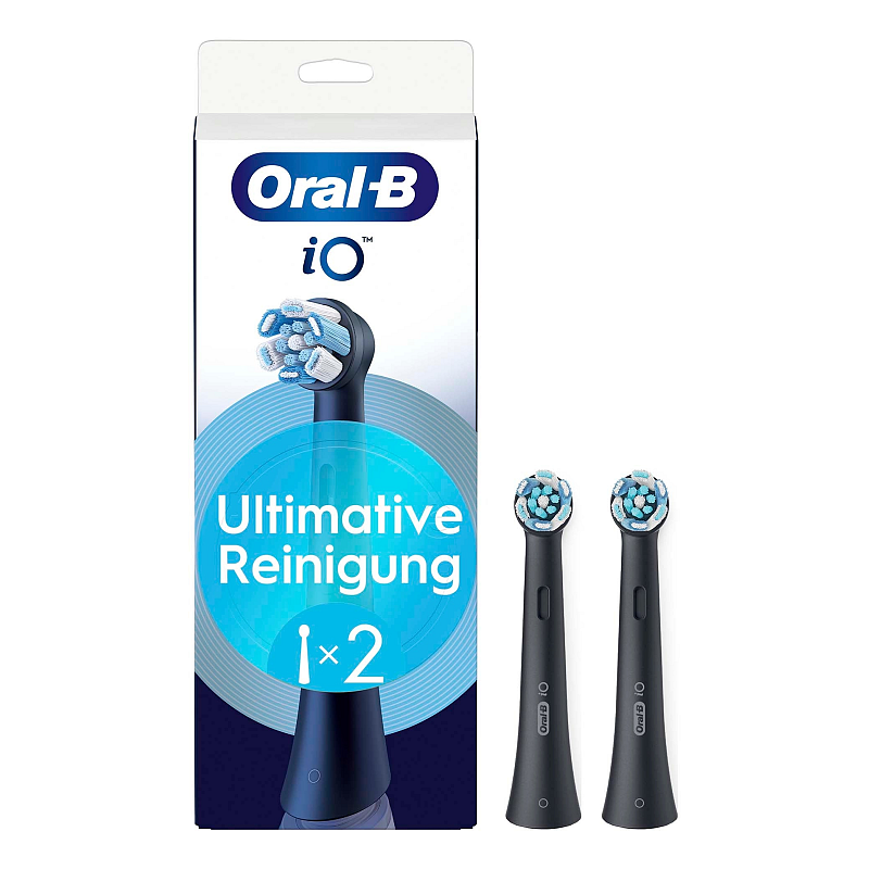 Oral-B iO Ultimate Clean iO Ultimative Reinigung, Original Aufsteckbürsten, Schwarz, 2 Stück