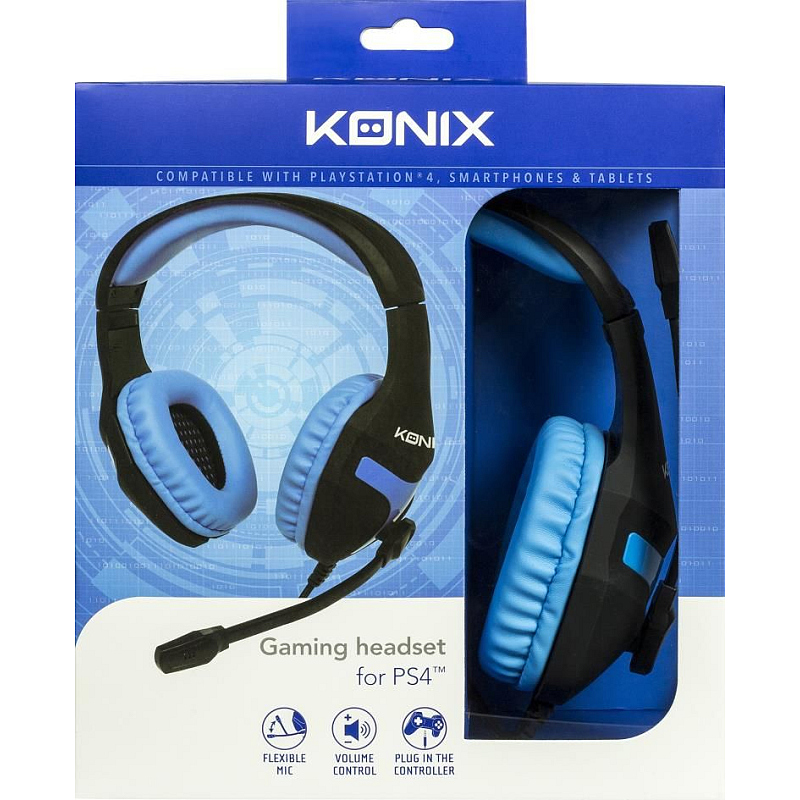 Konix 61881187303 Kopfhörer & Headset Kabelgebunden Kopfband Gaming Schwarz, Blau