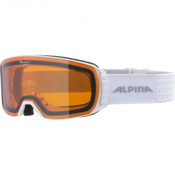 Alpina Sports NAKISKA Wintersportbrille Schwarz, Weiß Unisex Zylindrische (flache) Linse