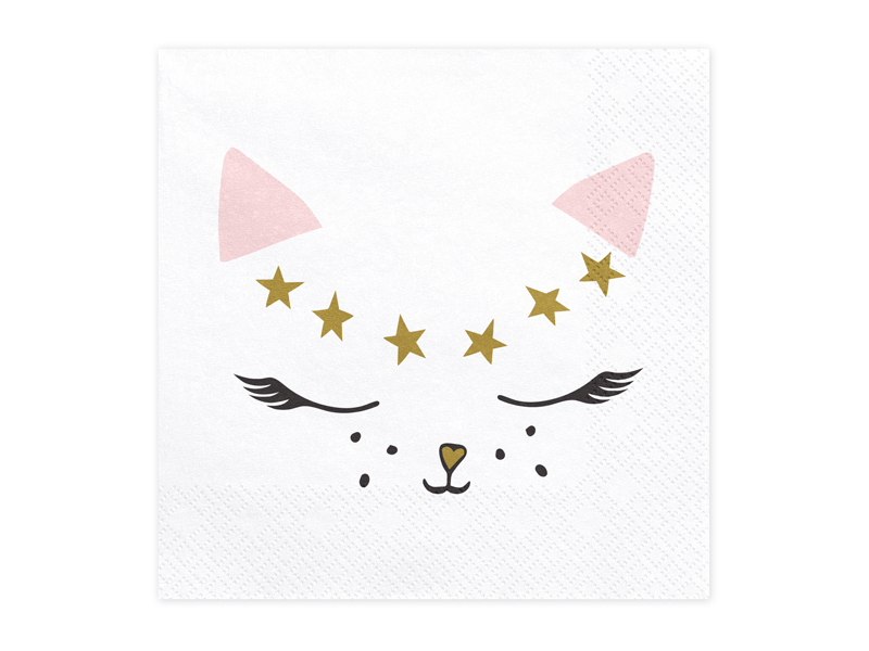 PartyDeco SP33-50 Papierserviette Papier Schwarz, Gold, Pink, Weiß 20 Stück(e)