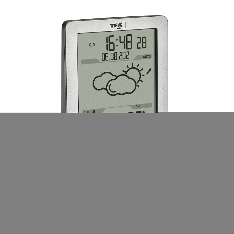 TFA-Dostmann 35.1162.54 Umgebungsthermometer Elektronisches Umgebungsthermometer Drinnen/Draußen Schwarz, Silber