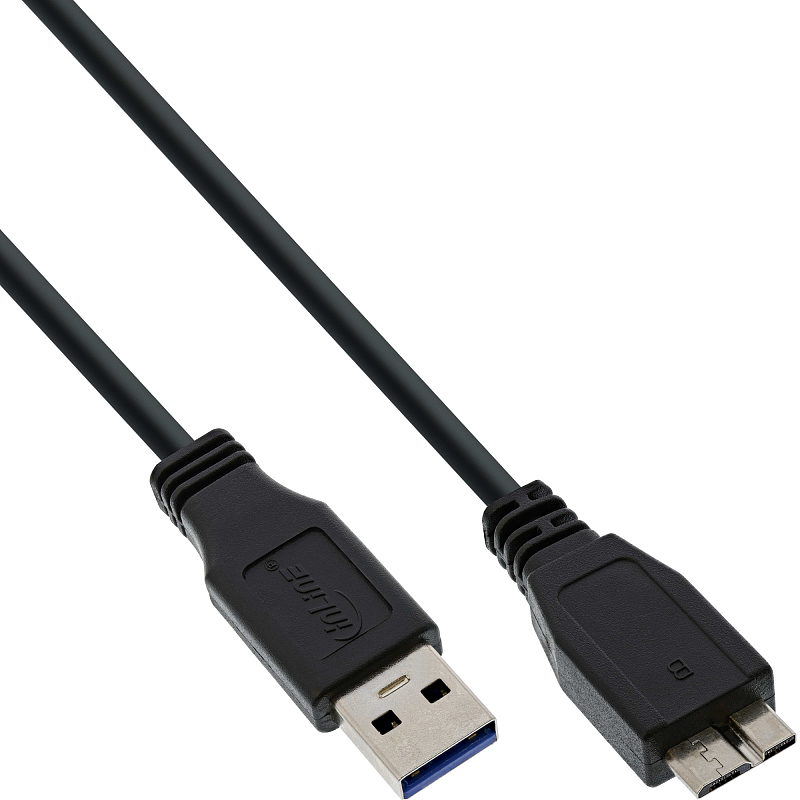 InLine USB 3.2 Gen.1 Kabel, A an Micro B, schwarz, 0,3m