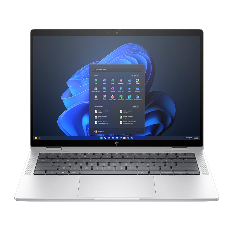 HP Elite x360 G11 Intel Core Ultra 7 155H Hybrid (2-in-1) 35,6 cm (14") Touchscreen WUXGA 32 GB LPDDR5x-SDRAM 1 TB SSD Wi-Fi 7 (802.11be) Windows 11 Pro AI PC Silber