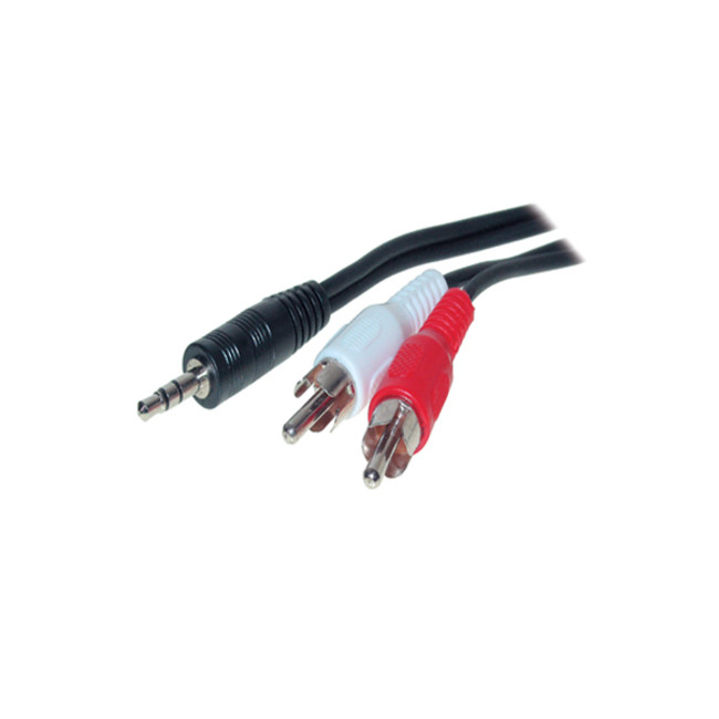 S/CONN maximum connectivity 3.5mm - 2xRCA 2.5m Audio-Kabel 2,5 m Schwarz, Rot, Weiß