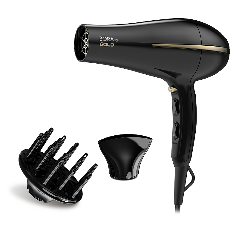 GA.MA Bora ION Gold Haartrockner 2200 W Schwarz